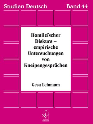 cover image of Homileïscher Diskurs – empirische Untersuchungen von Kneipengesprächen